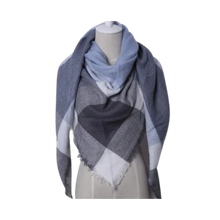 Cargar imagen en el visor de la galería, Bufanda de cashmere con tacto de lana de angora y diseño tartán
-Copenhague - Ozerty