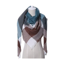 Cargar imagen en el visor de la galería, Bufanda de cashmere con tacto de lana de angora y diseño tartán
-Roma - Ozerty