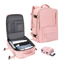 Cargar imagen en el visor de la galería, Mochila de viaje impermeable con carga USB

 -Rosa - Ozerty
